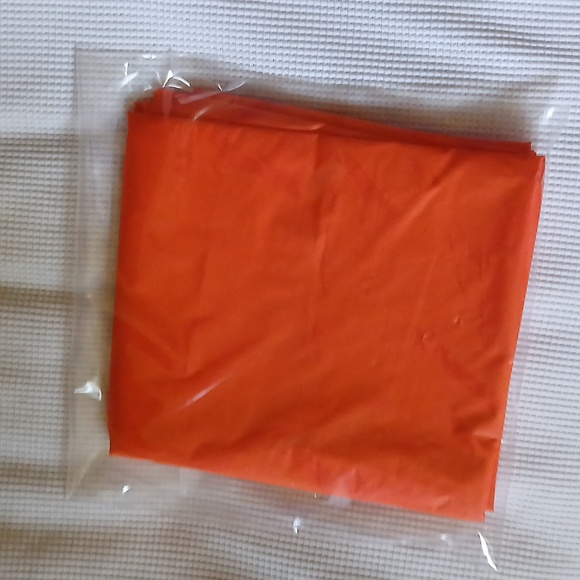 Tablecloth Plastic ROUND 84 Inches Table Cover Orange NEW - Picture 1 of 5